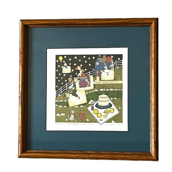 Catherine Grunewald signed folk art print May All of Your Dreams Come Tr… - Picture 2 of 7